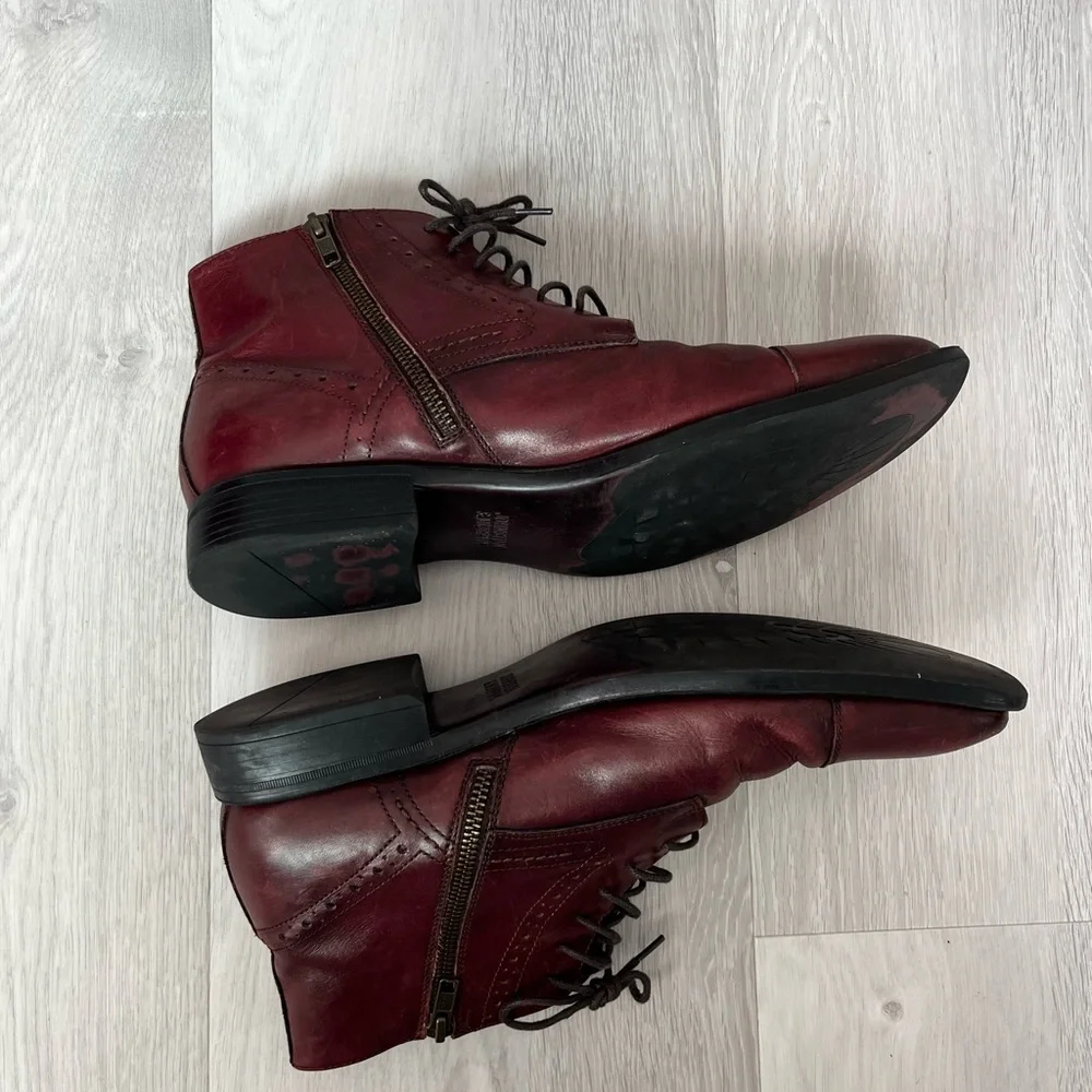JOHNSTON & MURPHY MAHOGANY LEATHER ANKLE ZIP BOOTS MENS 10.5